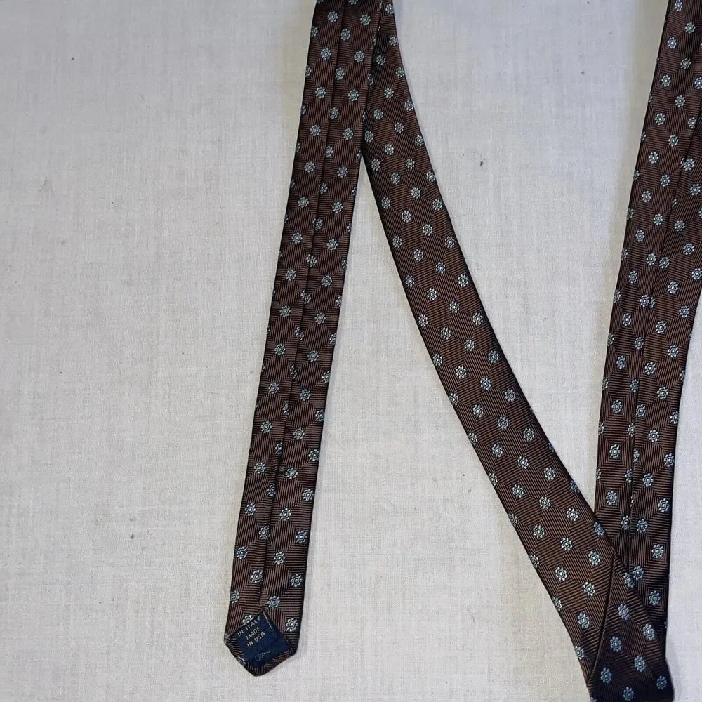 Brooks Brothers Men’s Dress Tie Size 58” Brown Floral Business Formal City